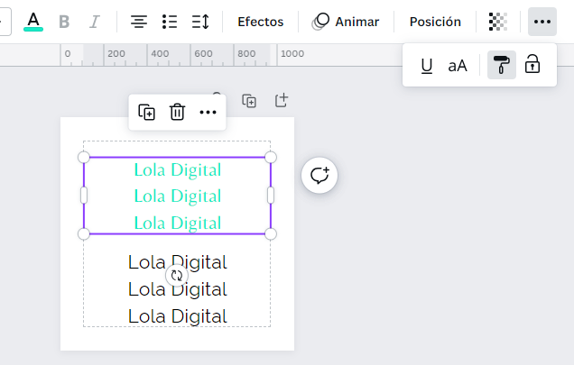 Mega guía de texto en Canva- Lola Digital